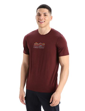 Espresso Icebreaker Merino Tech Lite II Short Sleeve Mountain Geology Men's T Shirts | AU 1183EBCX